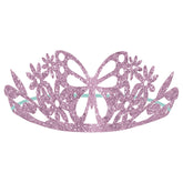 Flutter Purple Glitter Paper Tiaras (Pack of 8) - 3.5" x 6.2" - Sparkling Party Crowns, Game Prizes & Costume Accessories